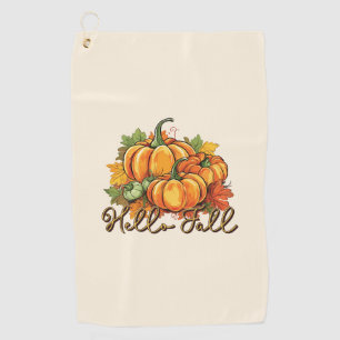 Serviette De Golf Hello Fall - Cosy Citrouille Patch