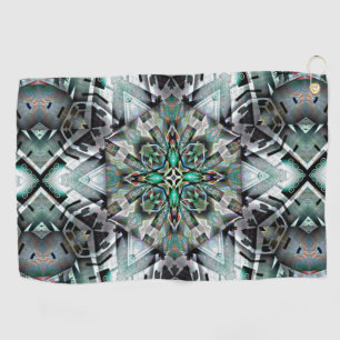 Serviette De Golf Hexagone avec bannière et graffiti gauche, numériq