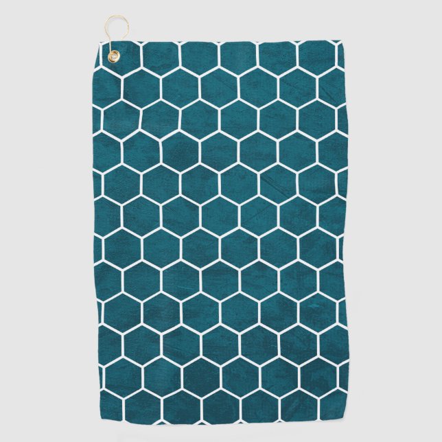 Serviette De Golf Hexagone Motif Hexagon Bleu profond (Devant)