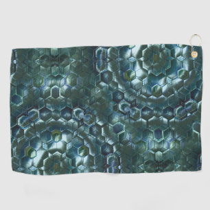 Serviette De Golf hexagones Abstraits dans la luminosité colorée cya