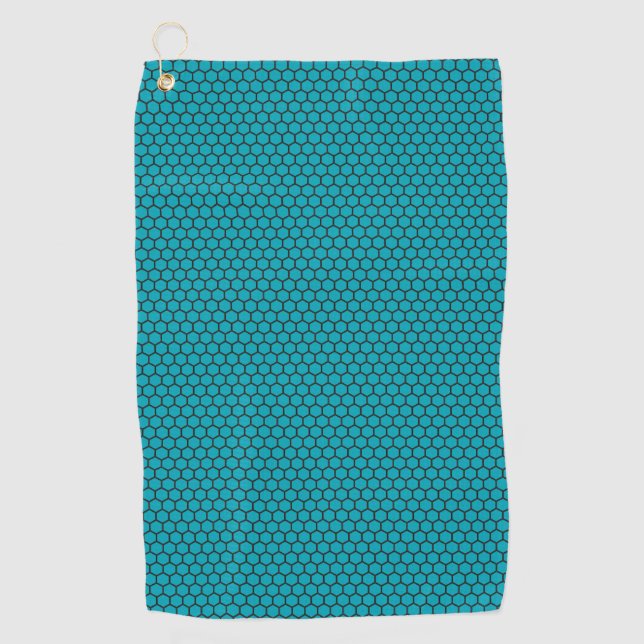 Serviette De Golf Hexagons sur Arrière - plan turquoise (Devant)