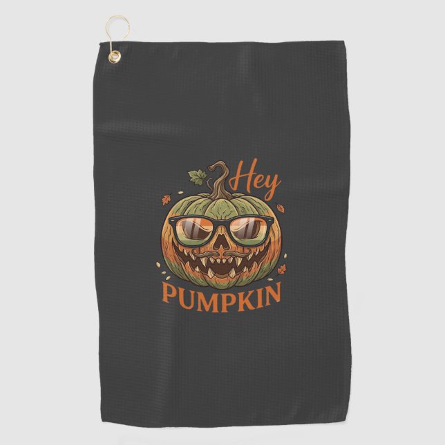 Serviette De Golf Hey Citrouille Halloween Lanterne Jack Lunettes Mo (Devant)