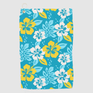 Serviette De Golf Hibiscus hawaïen bleu motif floral