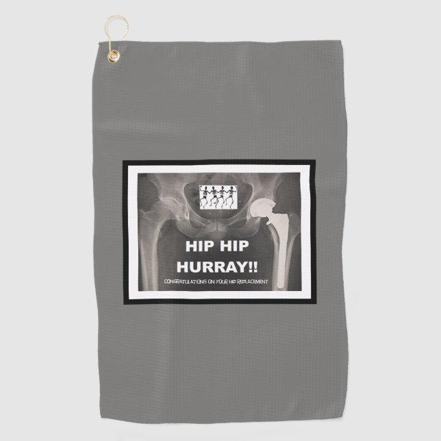 Serviette De Golf Hip Hip Hurray - Félicitations pour le remplacemen (Devant)