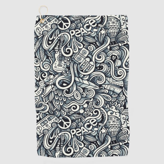 Serviette De Golf Hippy Dans Soixante (Devant)