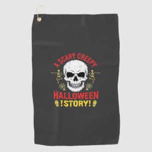 Serviette De Golf Histoire de crâne de Halloween effrayant et flippa