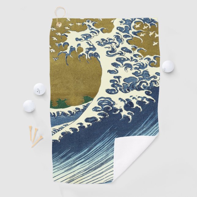 Serviette De Golf Hokusai Big Wave Japon Art japonais (En situation)