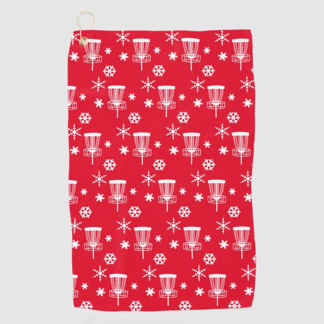 Serviette de golf Holiday Disk - Rouge & Blanc (Devant)