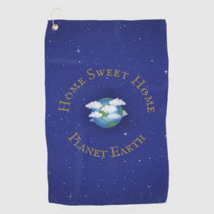 Serviette De Golf "Home Sweet Home Planet Earth" Astronomie lunaire