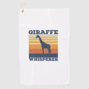 Serviette De Golf Hommes Giraffe Whisperer Retro Animal Africain Vin