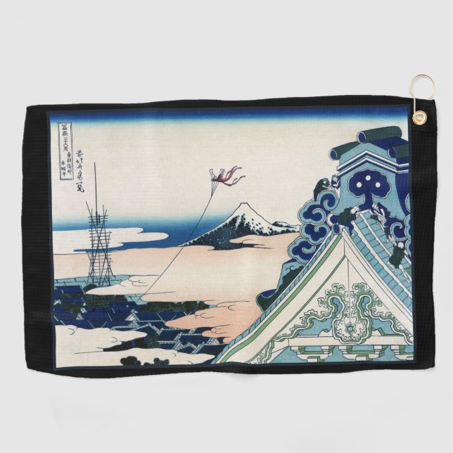 Serviette De Golf Honganji Temple Vista du Mont Fuji Bois japonais (Horizontal)