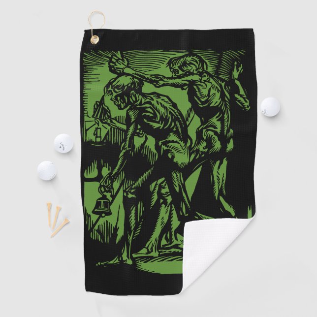 Serviette De Golf Horreurs Déterrées de Mineurs Morts pour Halloween (En situation)