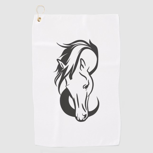 Serviette De Golf Horse Logo (Devant)
