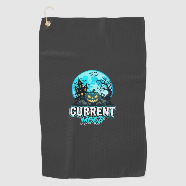 Serviette De Golf Humeur actuelle d'Halloween Citrouille Hantée (Devant)