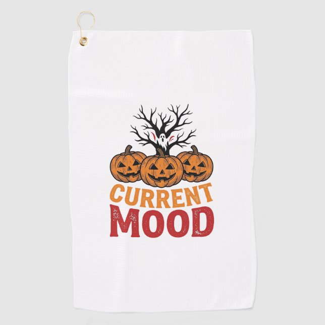 Serviette De Golf Humeur actuelle Halloween Citrouille Conception de (Devant)