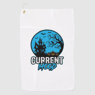 Serviette De Golf Humeur actuelle Halloween Gravure Vintage Vecteur_
