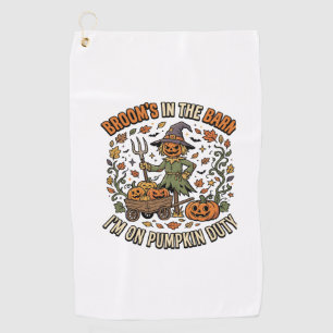 Serviette De Golf Humour de citrouille de sorcière d'Halloween