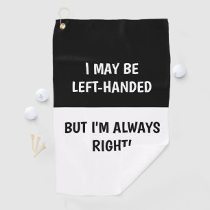 Serviette De Golf Humour des gauchers BLANC NOIR