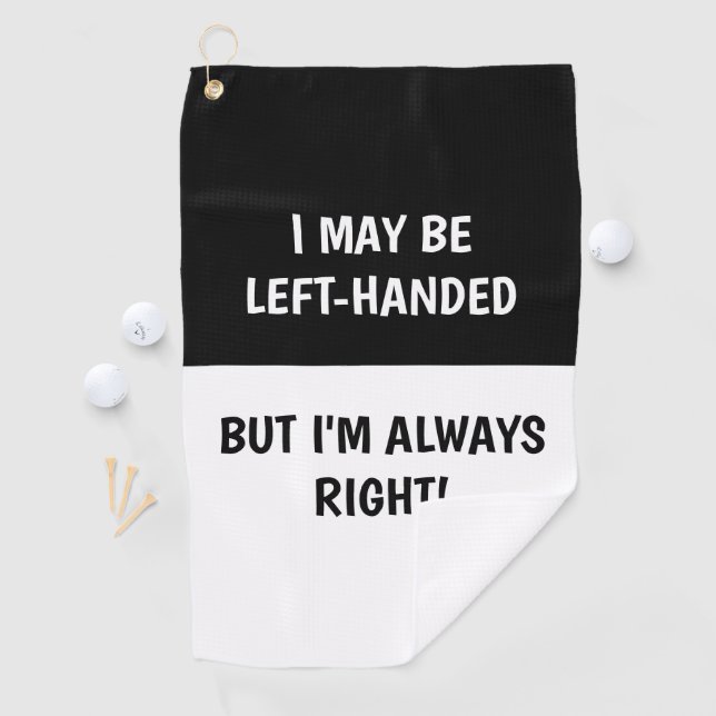 Serviette De Golf Humour des gauchers| BLANC NOIR (En situation)
