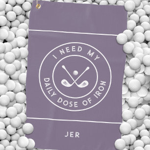 Serviette De Golf Humour Golfeur Golf Iron Sports Pro Purple