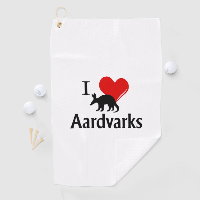Serviette De Golf I Heart Aardvarks (En situation)