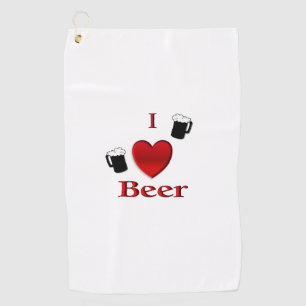 Serviette De Golf I Heart Beer Design