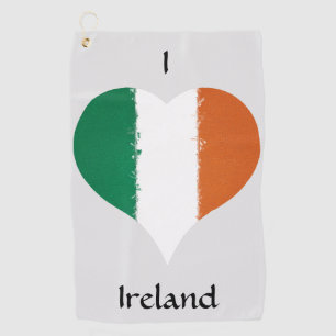 Serviette De Golf I Heart Ireland Irish Heritage Tricolor Flag