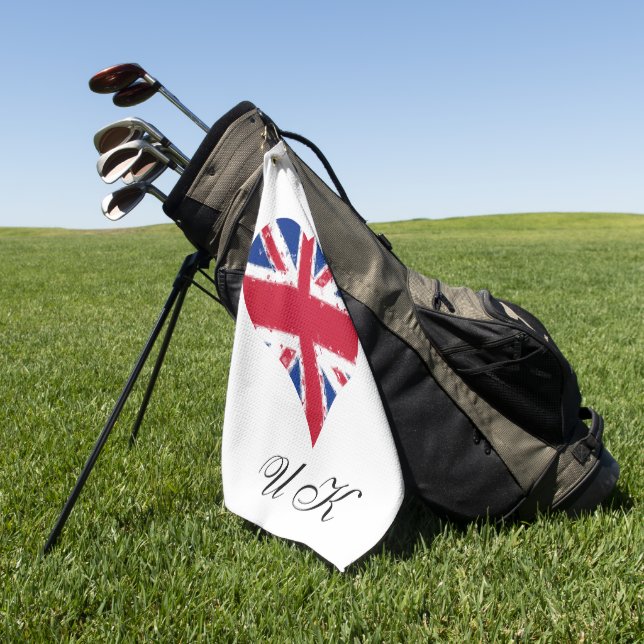 Serviette De Golf I Heart UK Angleterre British Flag (Vert)