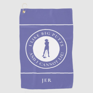 Serviette De Golf I Like Big Putts Funny Lady Golfer Blue
