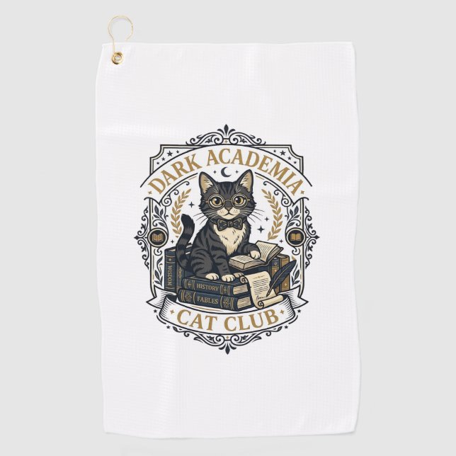 Serviette De Golf Idée cadeau pour papa chat de l'Académie sombre -  (Devant)