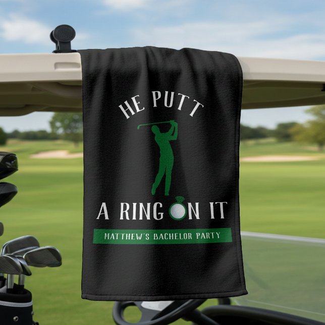 Serviette De Golf Il a mis une bague dessus Golf Enterrement de vie  (Créateur téléchargé)