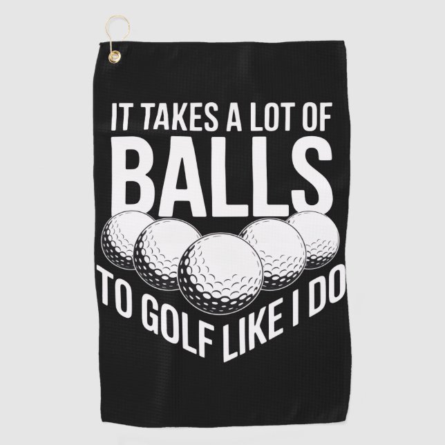 Serviette De Golf Il faut beaucoup de couilles pour jouer au golf co (Devant)