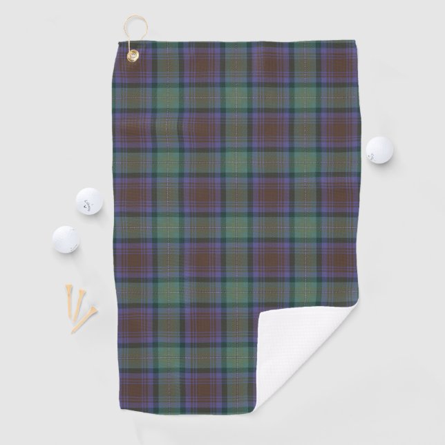 Serviette De Golf Île De Skye Tartan Plaid Motif Vert (En situation)