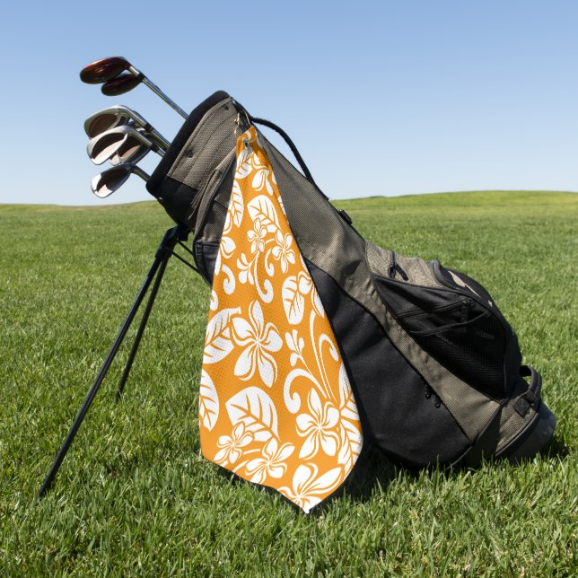 SERVIETTE DE GOLF ÎLE PLUMERIA (ORANGE) (Vert)