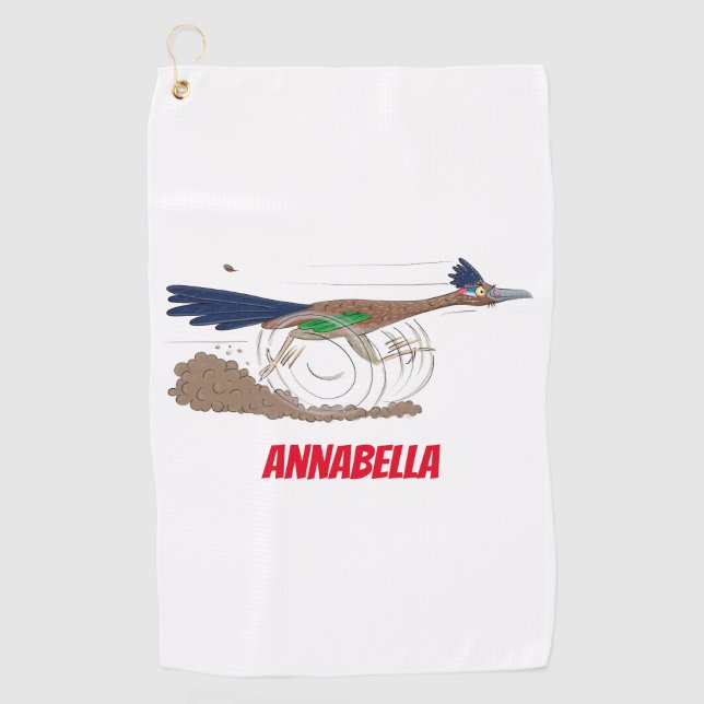 Serviette De Golf Illustration amusante de la caricature d'oiseau du (Devant)