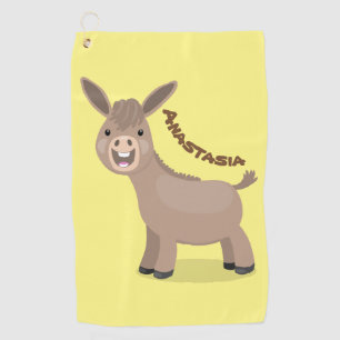 Serviette De Golf Illustration d'âne miniature joyeux