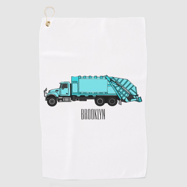 Serviette De Golf Illustration de camion à ordures (Devant)