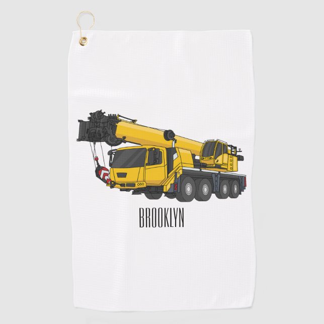 Serviette De Golf Illustration de camion de grue (Devant)