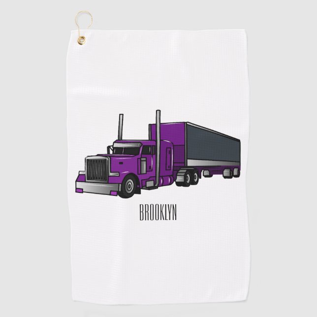Serviette De Golf Illustration de camion semi-remorque (Devant)