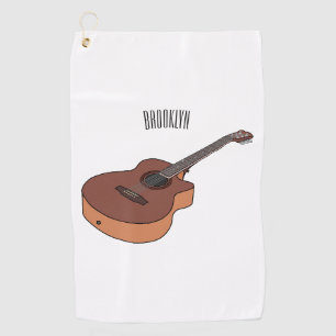 Serviette De Golf Illustration de cartoon de guitare acoustique 