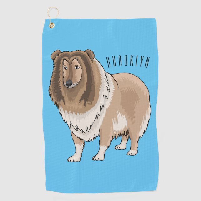 Serviette De Golf Illustration de chien Rough collie (Devant)