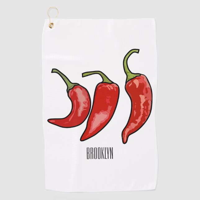 Serviette De Golf Illustration de chili (Devant)