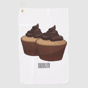 Serviette De Golf Illustration de Cupcake