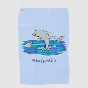Serviette De Golf Illustration de dauphins heureux adorables
