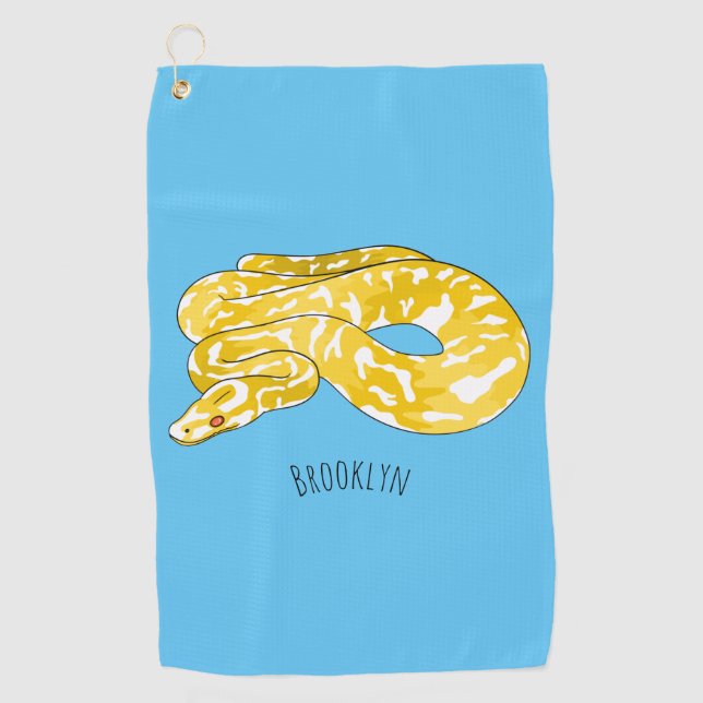 Serviette De Golf illustration de dessin animé de serpent python bir (Devant)