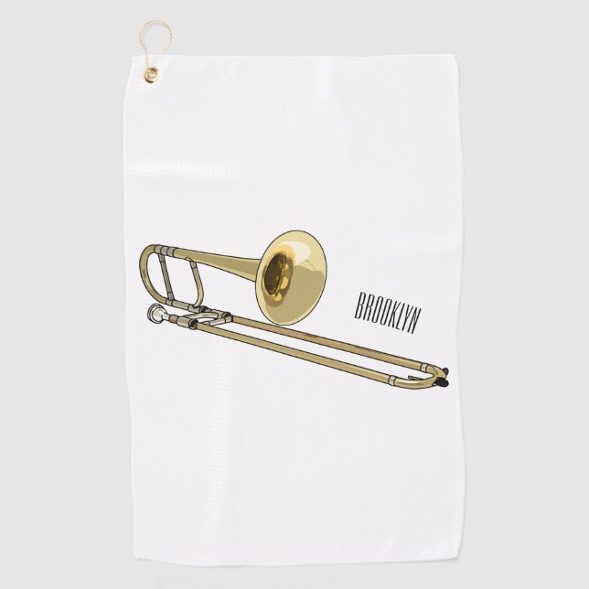 Serviette De Golf Illustration de dessin animé de Trombone (Devant)