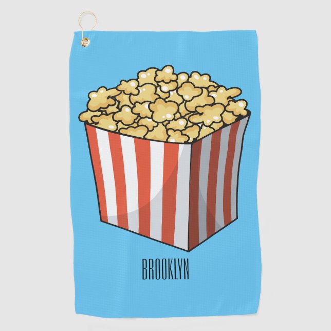 Serviette De Golf Illustration de dessin animé Popcorn (Devant)
