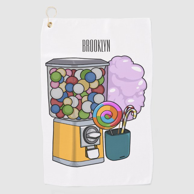 Serviette De Golf Illustration de dessin de bonbon (Devant)