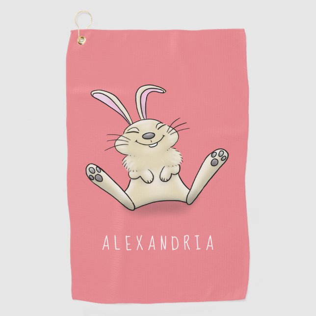 Serviette De Golf Illustration de dessin de lapin lapin mou (Devant)