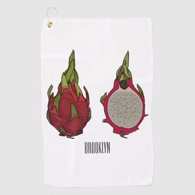 Serviette De Golf Illustration de dragon fruit (Devant)